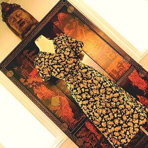 Banana Republic Dress “Euginia Flo” Floral Wrap-Around Flowing Design Lined Med